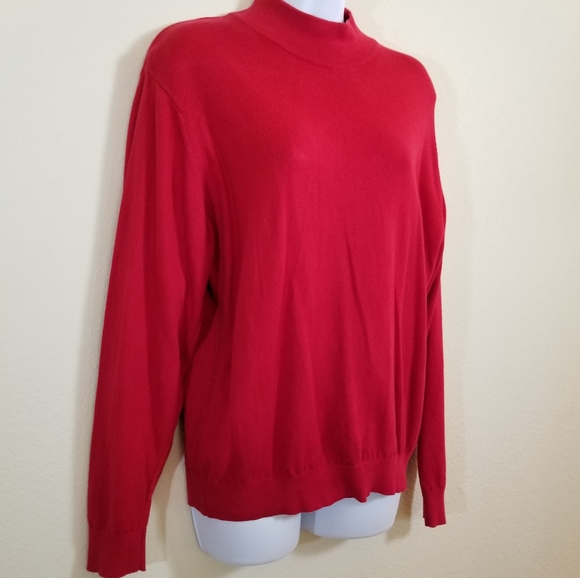 Talbots 100% Cotton Mock Sweater, M - Picture 7 of 8